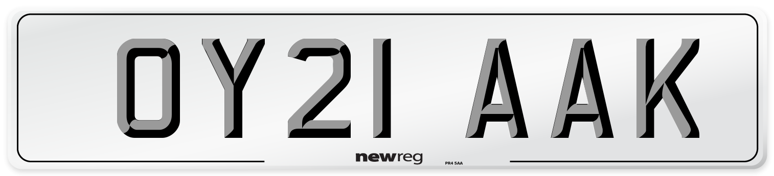 OY21 AAK Number Plate from New Reg